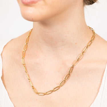 9ct Yellow Gold Silver-filled Fancy Elongated Belcher Link 50cm Chain