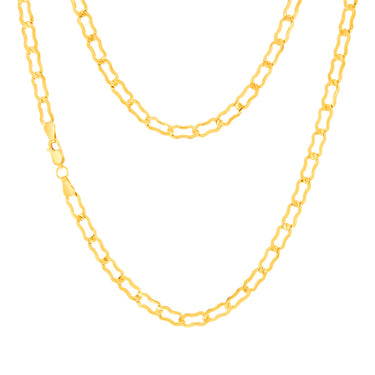 9ct Yellow Gold Silver-filled Fancy 45cm Chain