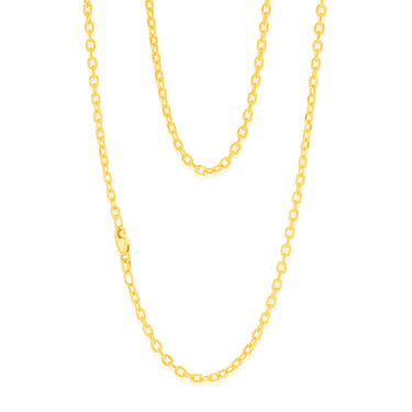 9ct Yellow Gold Silverfilled Fancy 45cm Chain