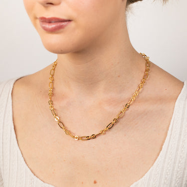 9ct Yellow Gold Silverfilled Fancy 50cm Chain