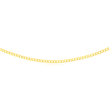 9ct Yellow Gold Silverfilled Textured Curb 95 Gauge 45cm Chain