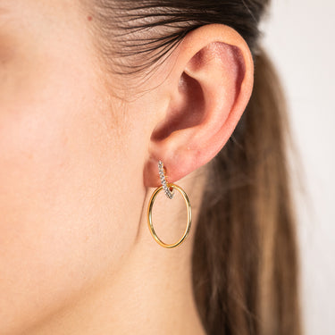 9ct Yellow Gold Silverfilled Crystal Circle Drop Earrings
