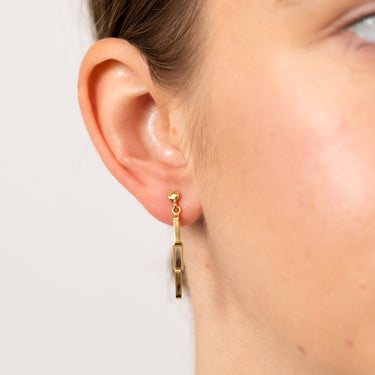 9ct Yellow Gold Silverfilled Link Drop Earrings