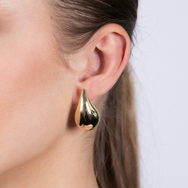 9ct Yellow Gold Silver filled Polished Tear Drop Stud Earrings