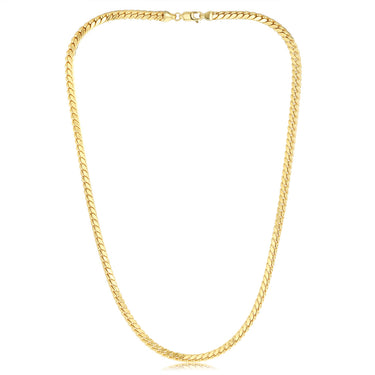 9ct Yellow Gold Silverfilled Square Snake 55cm Chain