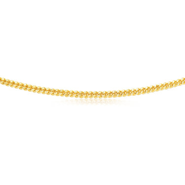 9ct Yellow Gold Silverfilled Diamond Cut Two Tone Square Snake 55cm Chain