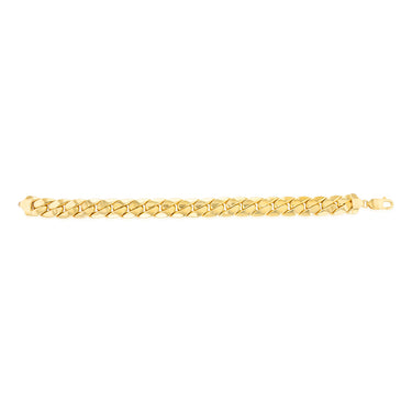 9ct Yellow Gold Silverfilled Curb 22cm Bracelet