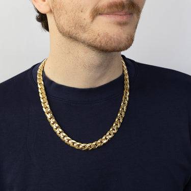 9ct Yellow Gold Silverfilled Curb 55cm Chain