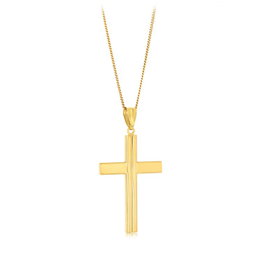 9ct Yellow Gold Silverfilled Plain Cross Pendant