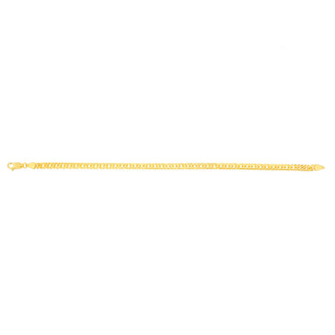 9ct Yellow Gold Silverfilled Double Concave 80 Gauge Curb 19cm Bracelet