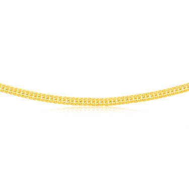 9ct Yellow Gold Silverfilled Double Concave 80 Gauge Curb 45cm Chain