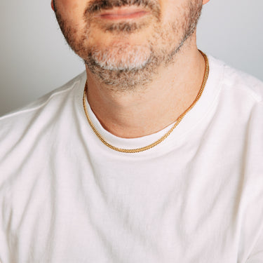 9ct Yellow Gold Silverfilled Double Concave 80 Gauge Curb 45cm Chain