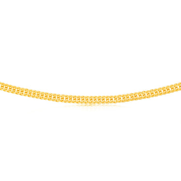 9ct Yellow Gold Silverfilled Double Concave 80 Gauge Curb 50cm Chain