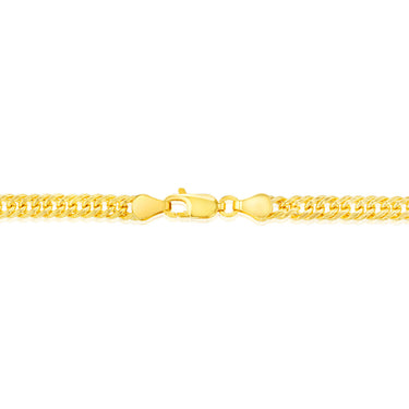 9ct Yellow Gold Silverfilled Double Concave 80 Gauge Curb 50cm Chain