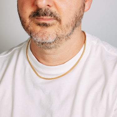 9ct Yellow Gold Silverfilled Double Concave 80 Gauge Curb 50cm Chain