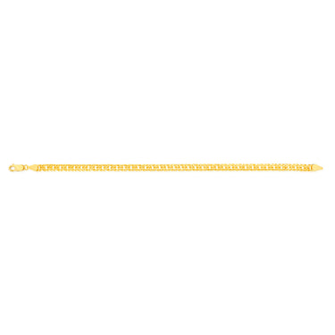 9ct Yellow Gold Silverfilled Double Concave 100Gauge Curb 21cm Bracelet