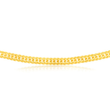 9ct Yellow Gold Silverfilled Double Concave 100 Gauge Curb 50cm Chain