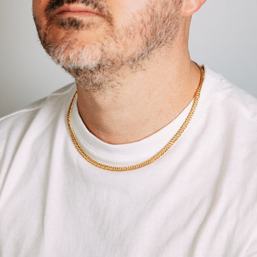 9ct Yellow Gold Silverfilled Double Concave 100 Gauge Curb 50cm Chain