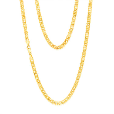 9ct Yellow Gold Silverfilled Double Concave 100 Gauge Curb 55cm Chain