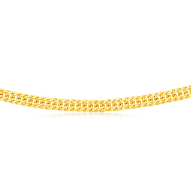 9ct Yellow Gold Silverfilled Double Concave 100 Gauge Curb 55cm Chain