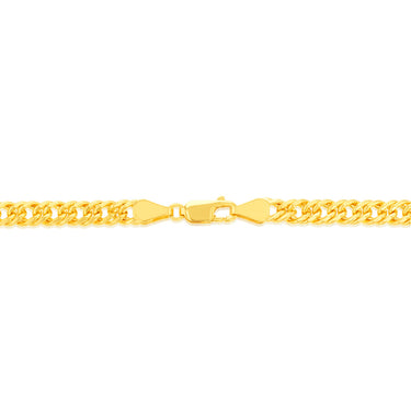 9ct Yellow Gold Silverfilled Double Concave 100 Gauge Curb 55cm Chain