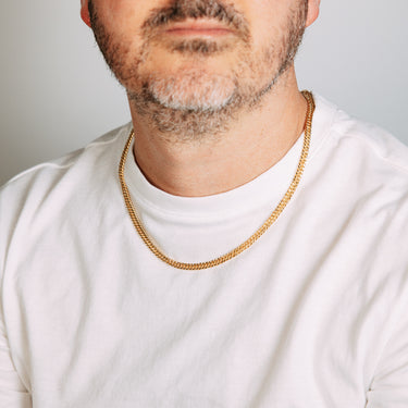 9ct Yellow Gold Silverfilled Double Concave 100 Gauge Curb 55cm Chain