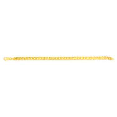 9ct Yellow Gold Silverfilled Double Conclave 120 Gauge Curb 21cm Bracelet