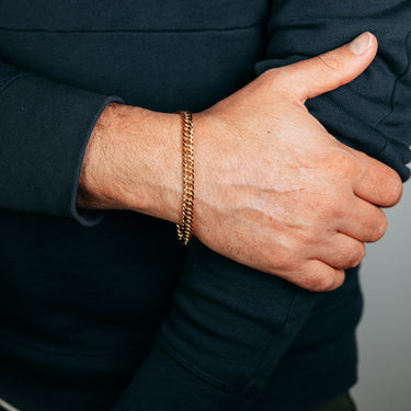 9ct Yellow Gold Silverfilled Double Conclave 120 Gauge Curb 21cm Bracelet