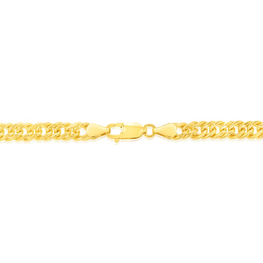 9ct Yellow Gold Silverfilled Double Concave 120 Gauge Curb 50cm Chain