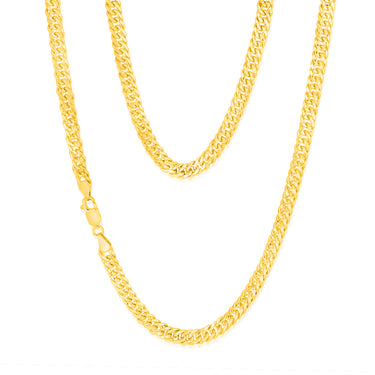 9ct Yellow Gold Silverfilled Double Concave 120 Gauge Curb 55cm Chain