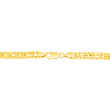 9ct Yellow Gold Silverfilled Double Concave 120 Gauge Curb 55cm Chain
