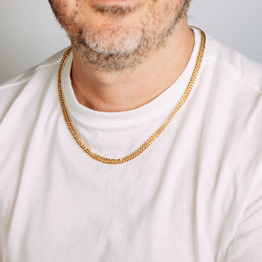 9ct Yellow Gold Silverfilled Double Concave 120 Gauge Curb 55cm Chain