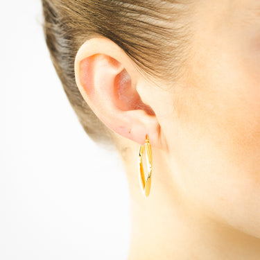 9ct Yellow Gold Silverfilled Square Hoop Earrings