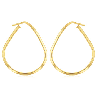 9ct Yellow Gold Silverfilled Plain Round Hoop Earrings
