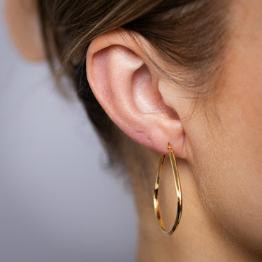 9ct Yellow Gold Silverfilled Plain Round Hoop Earrings