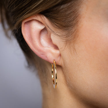 9ct Yellow Gold Silverfilled Polished Broad 20mm Hoop Earring