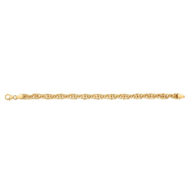 9ct Yellow Gold Silverfilled Twist Rope 120 Gauge 19cm Bracelet