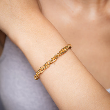 9ct Yellow Gold Silverfilled Twist Rope 120 Gauge 19cm Bracelet