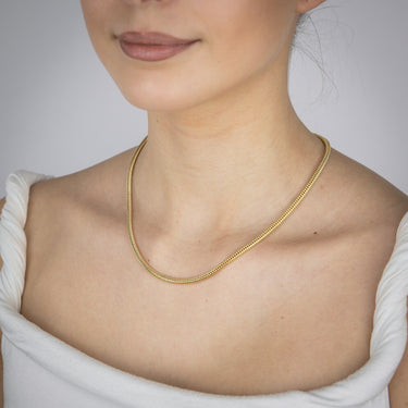 9ct Yellow Gold Silverfilled 90 Gauge 45cm Snake Chain