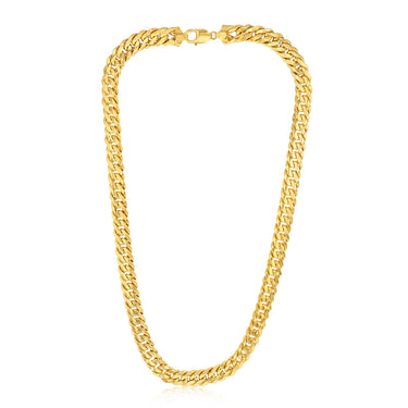 9ct Yellow Gold Silverfilled 210 Gauge Tight Curb 55cm Chain