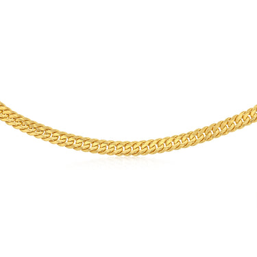 9ct Yellow Gold Silverfilled 210 Gauge Tight Curb 55cm Chain