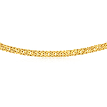 9ct Yellow Gold Silverfilled 210 Gauge Tight Curb 55cm Chain