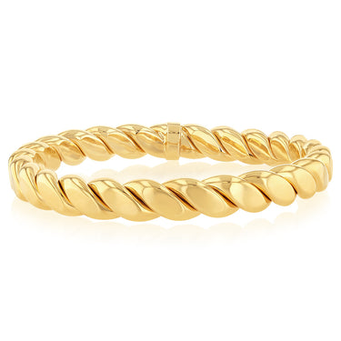 9ct Yellow Gold Silverfilled Polished Twisted Bangle