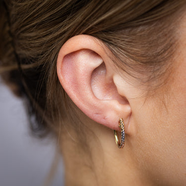 9ct Yellow White And Rose Gold Tricolour Silverfilled Diamond Cut Earrings