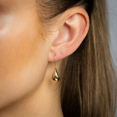 9ct Yellow Gold Silverfilled Tear Drop Hook Earrings
