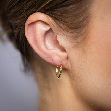9ct Yellow Gold Silverfilled Twisted Hoop Earrings