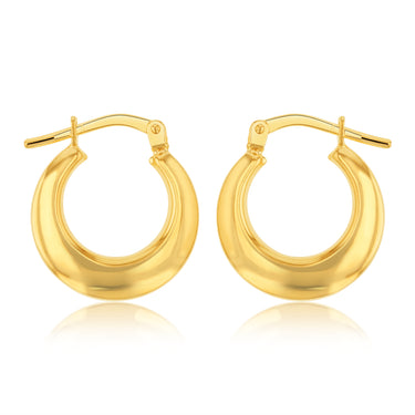 9ct Yellow Gold Silverfilled Polished Creole Hoop Earrings