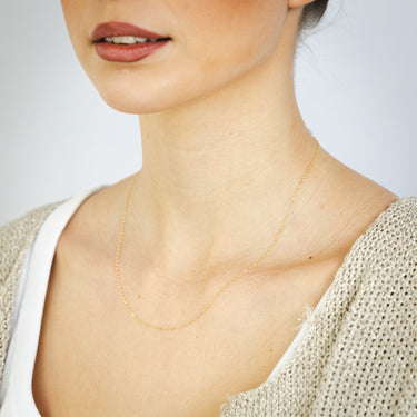 9ct Yellow Gold Silverfilled Fine 40+5cm Chain