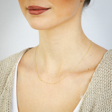 9ct Yellow Gold Silverfilled Fine 40+5cm Chain