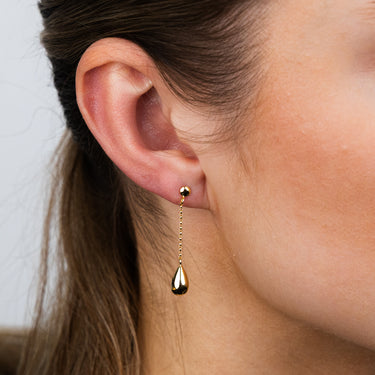 9ct Yellow Gold Silverfilled Fancy Tear Drop Stud Earrings